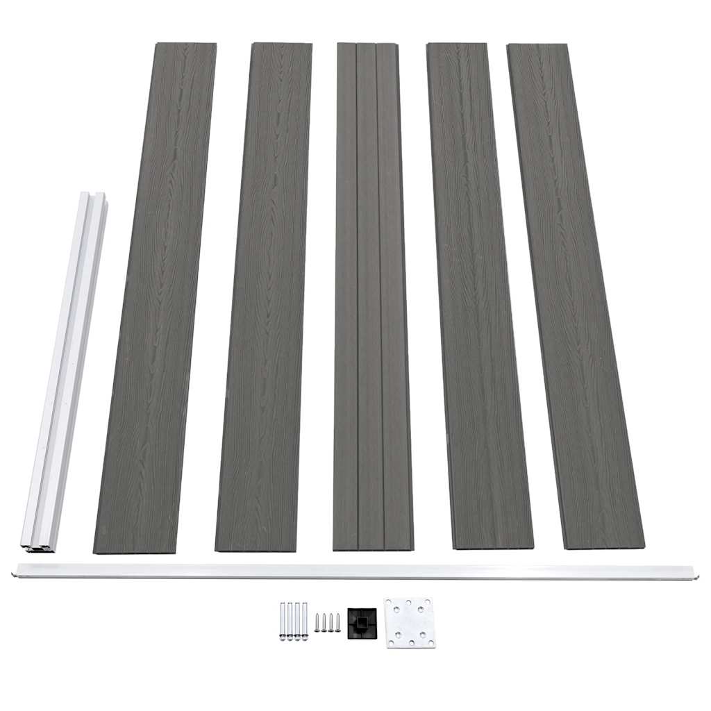 Garden fence 175x105 cm wpc - gray, 1, 1 section avec 1 post - number 6.