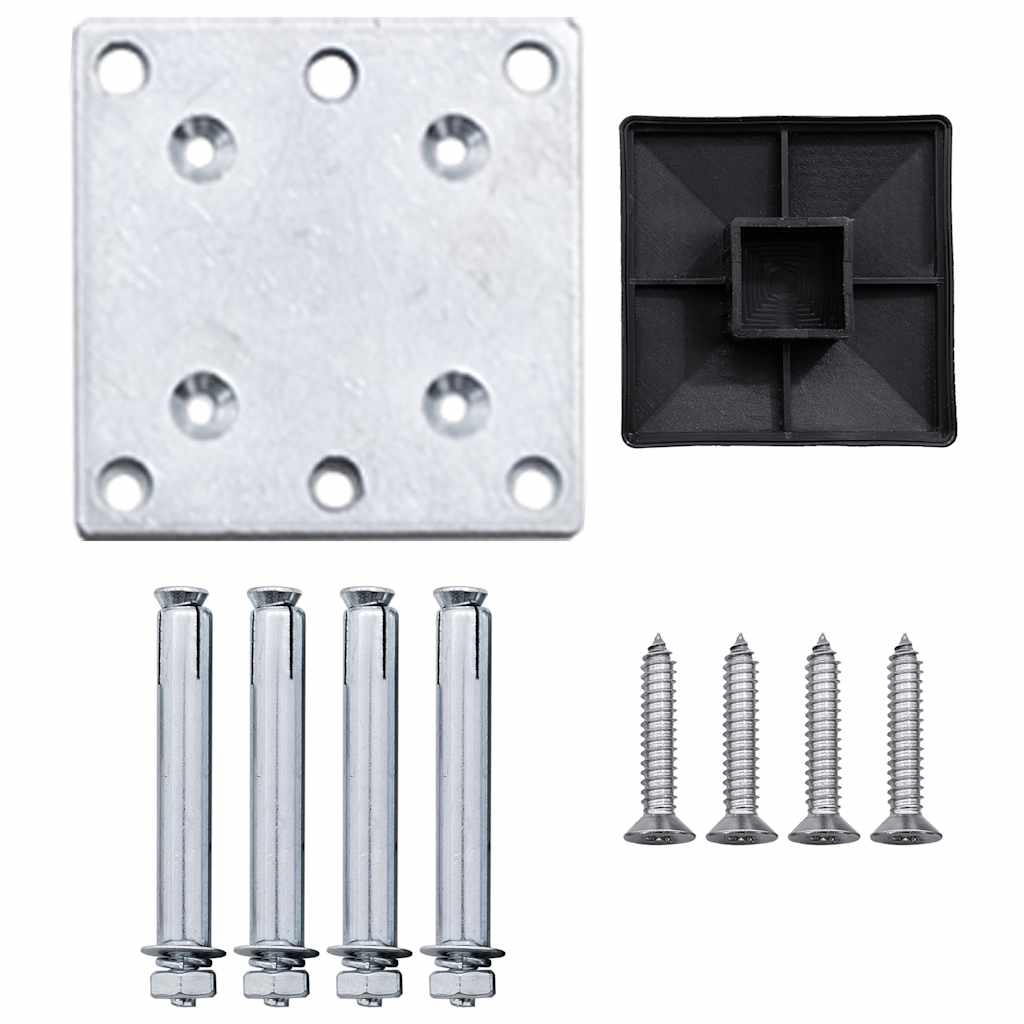 Garden fence 175x105 cm wpc - gray, 1, 1 section avec 1 post - number 7.