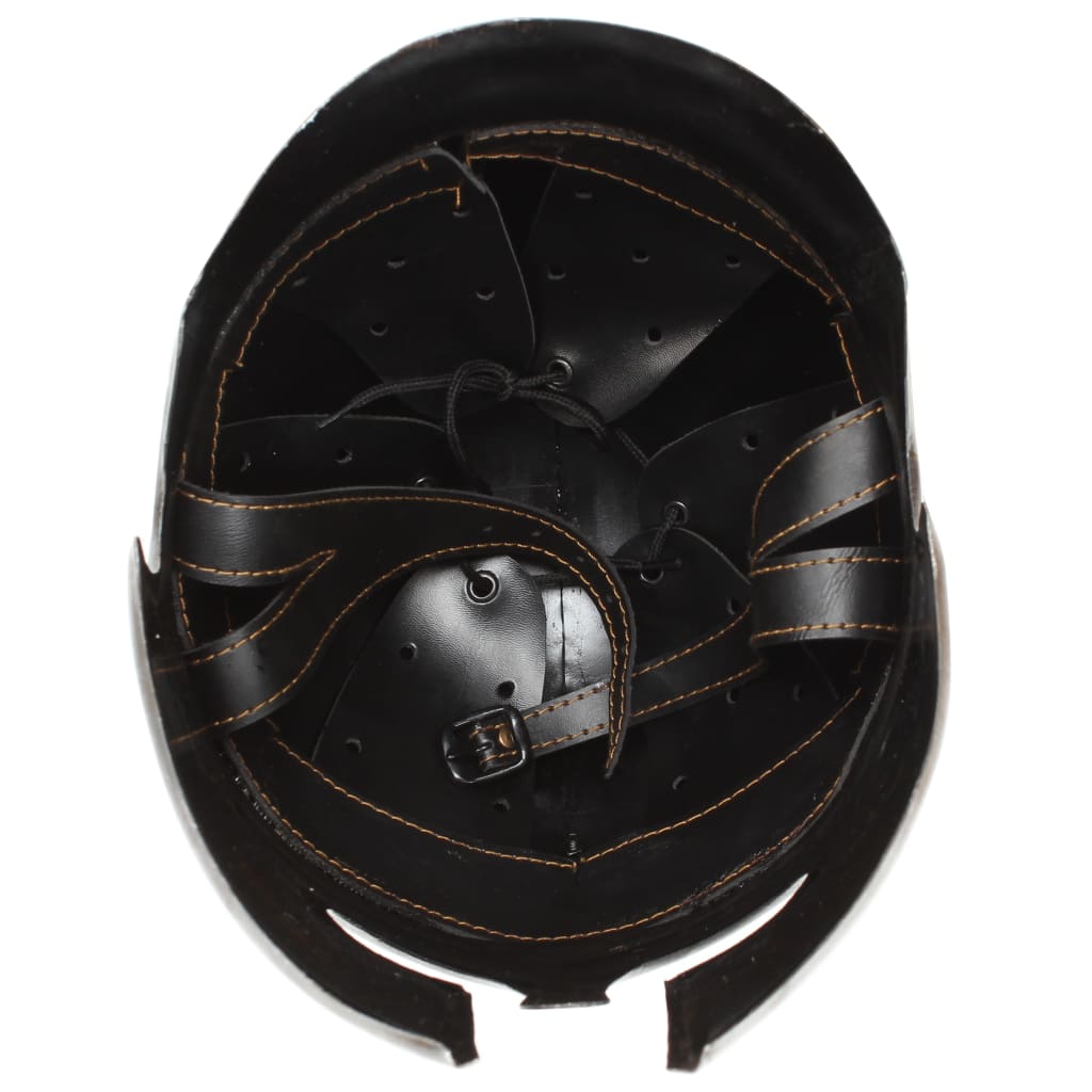 Elmo da guerra greco per gioco di ruolo in acciaio antico color argento - number 7.