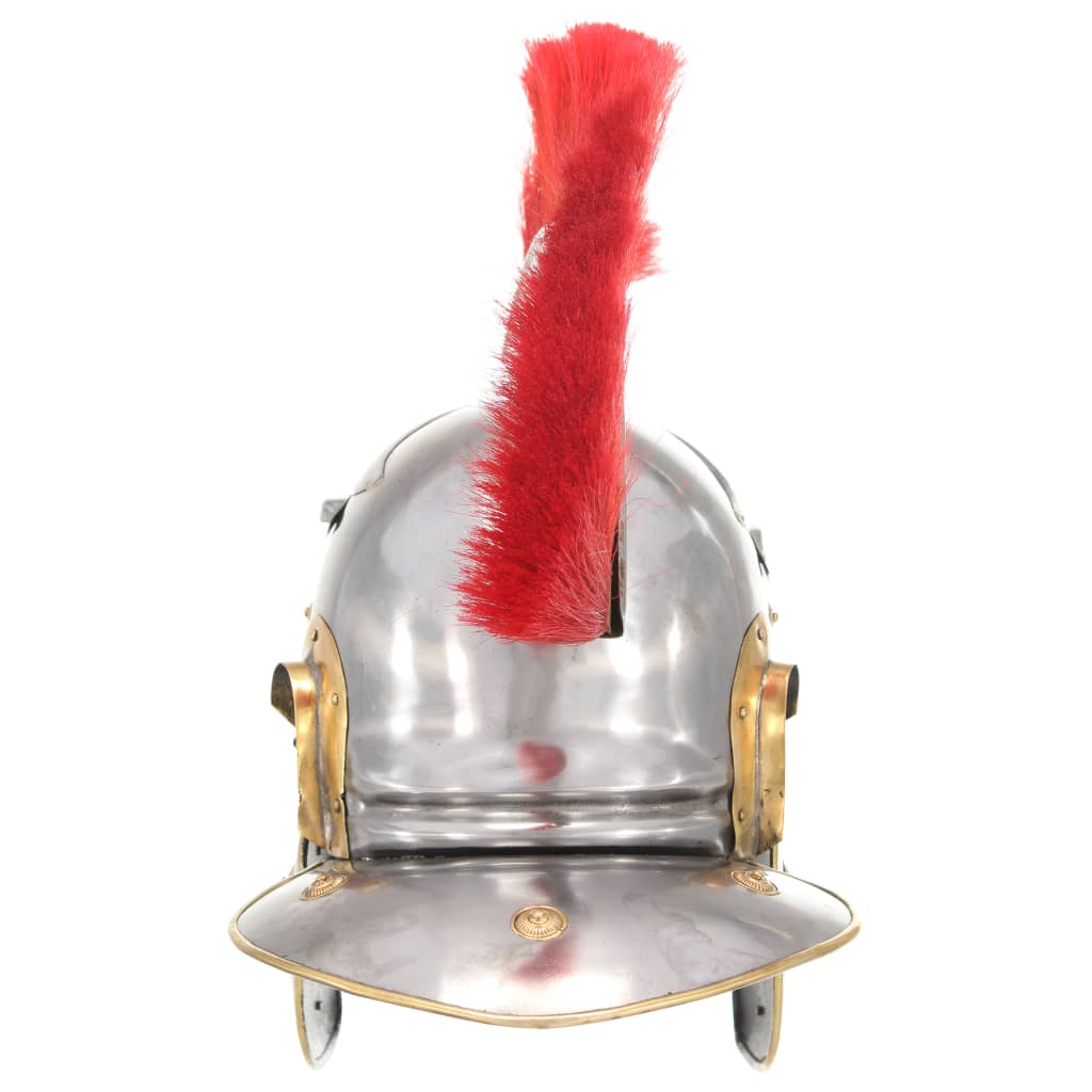 Elmo da soldato romano per gioco di ruolo in acciaio antico color argento - number 4.
