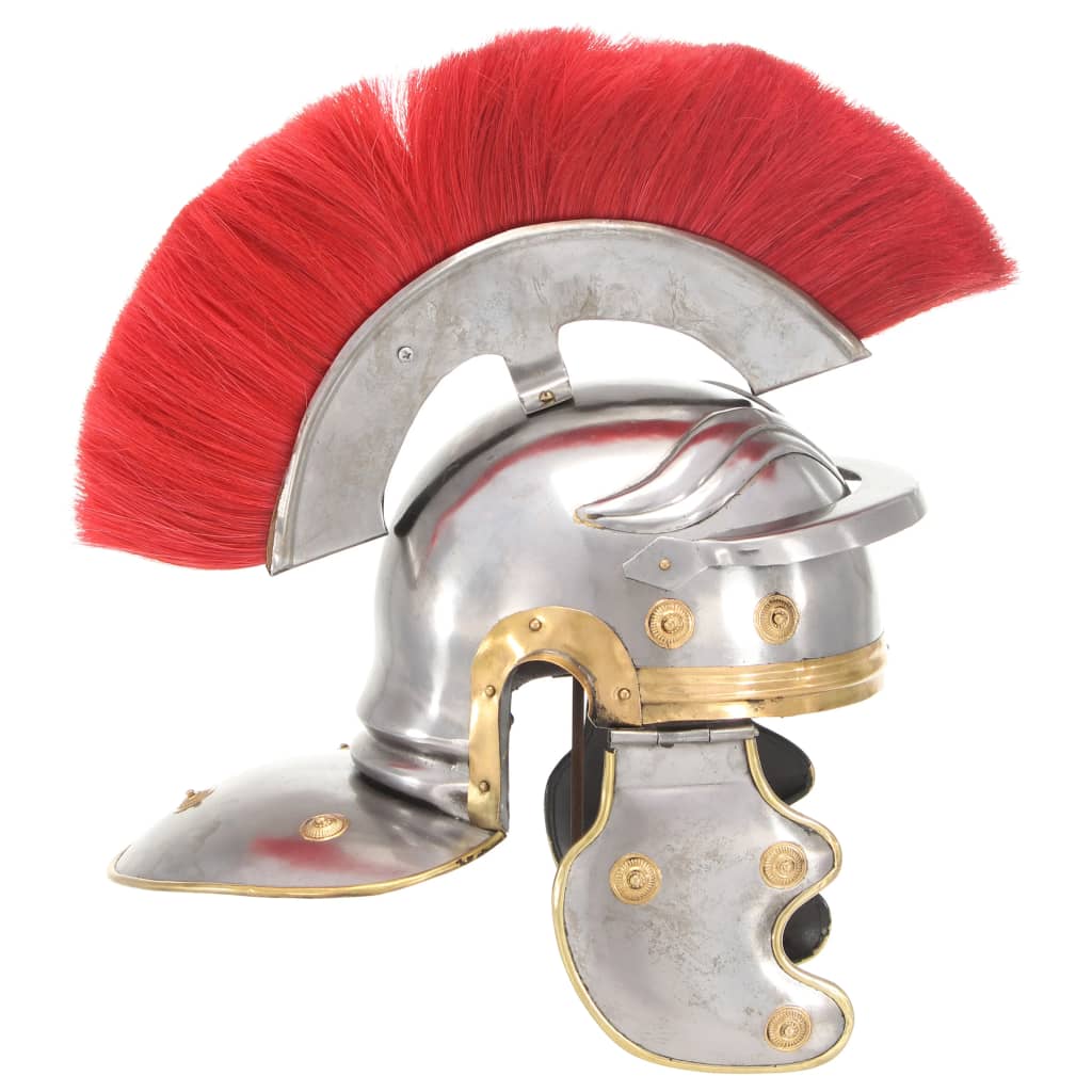 Elmo da soldato romano per gioco di ruolo in acciaio antico color argento - number 3.