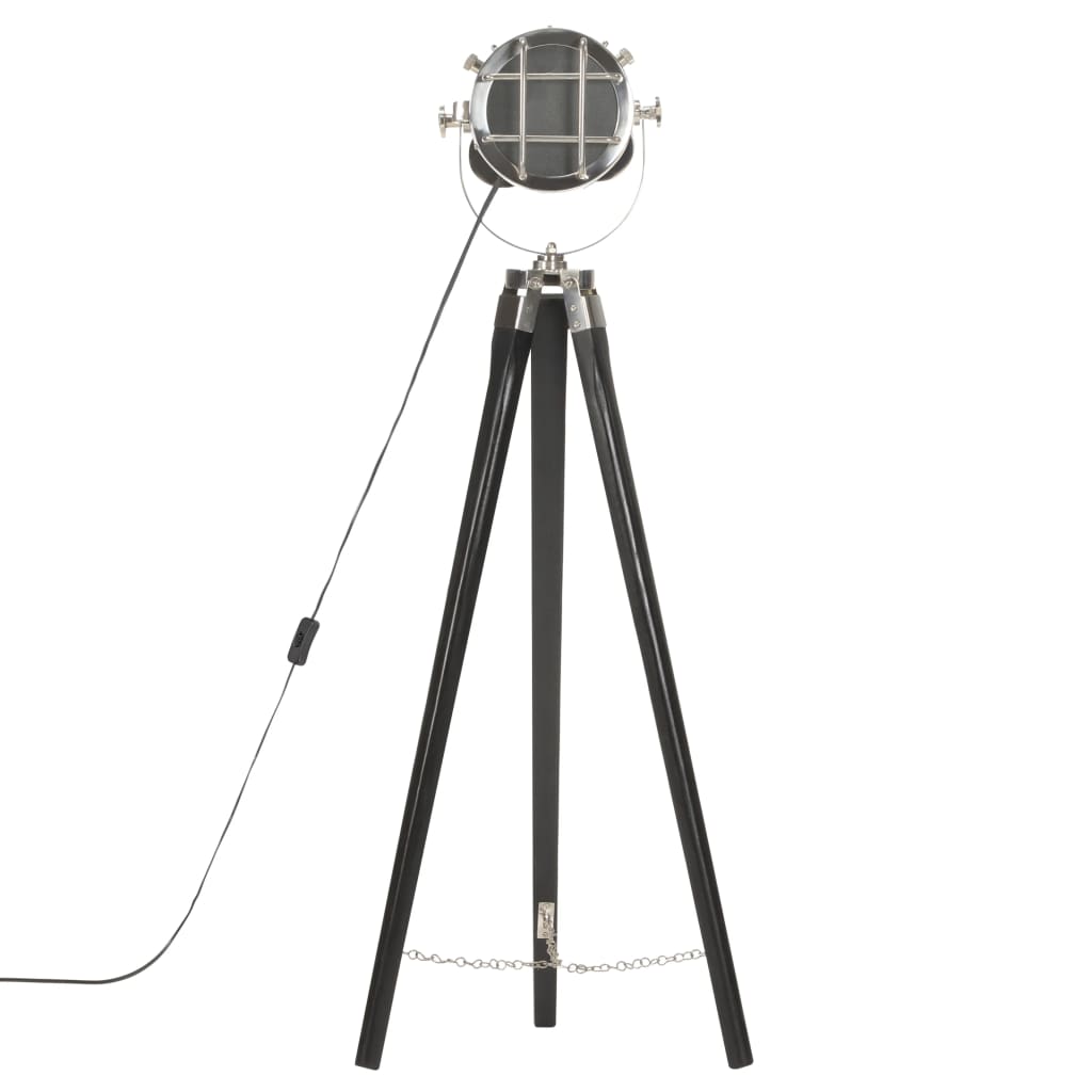 Lampadaire avec trépied 97 cm bois de manguier massif noir - number 6.