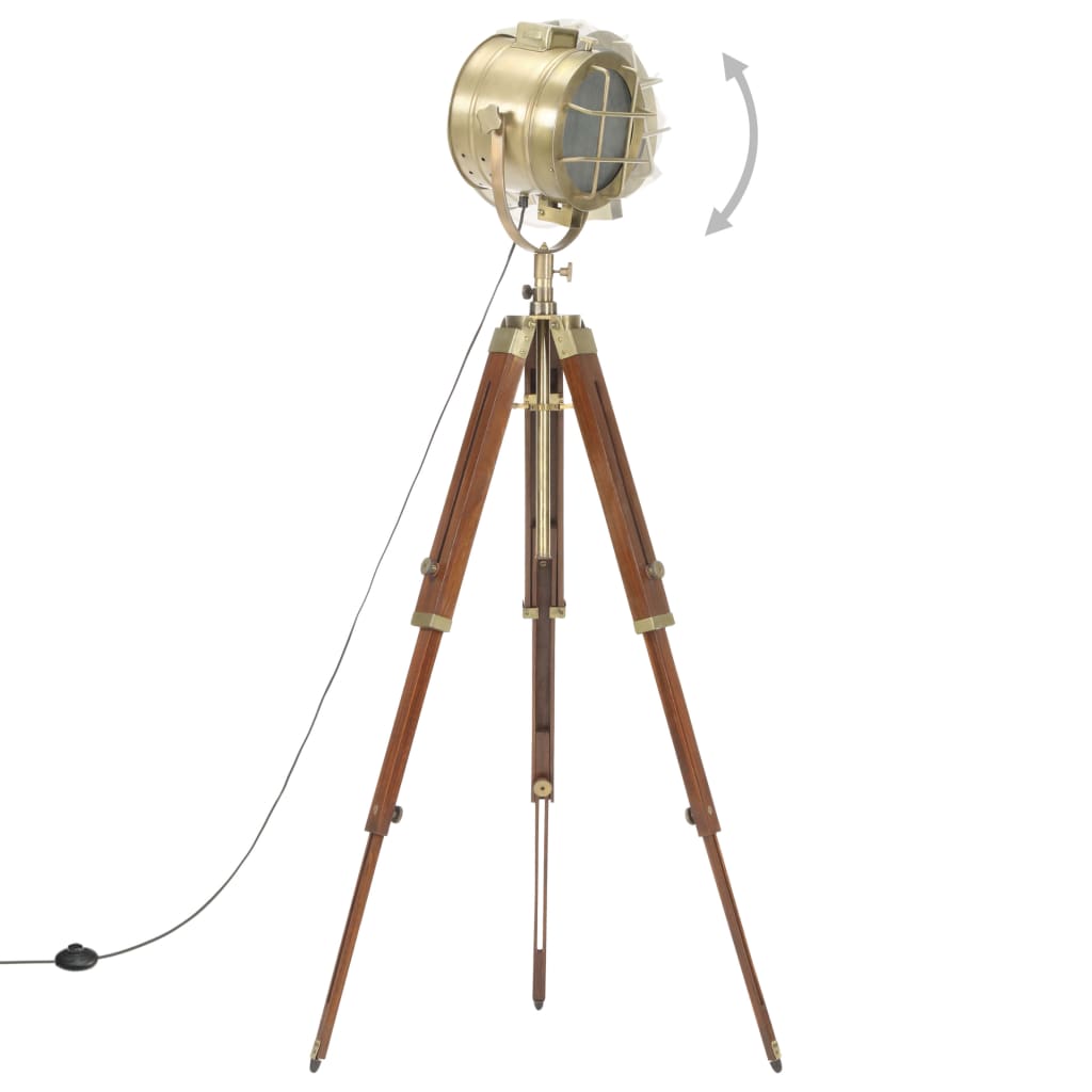Floor lamp with tripod 165 cm solid mango wood - number 3.