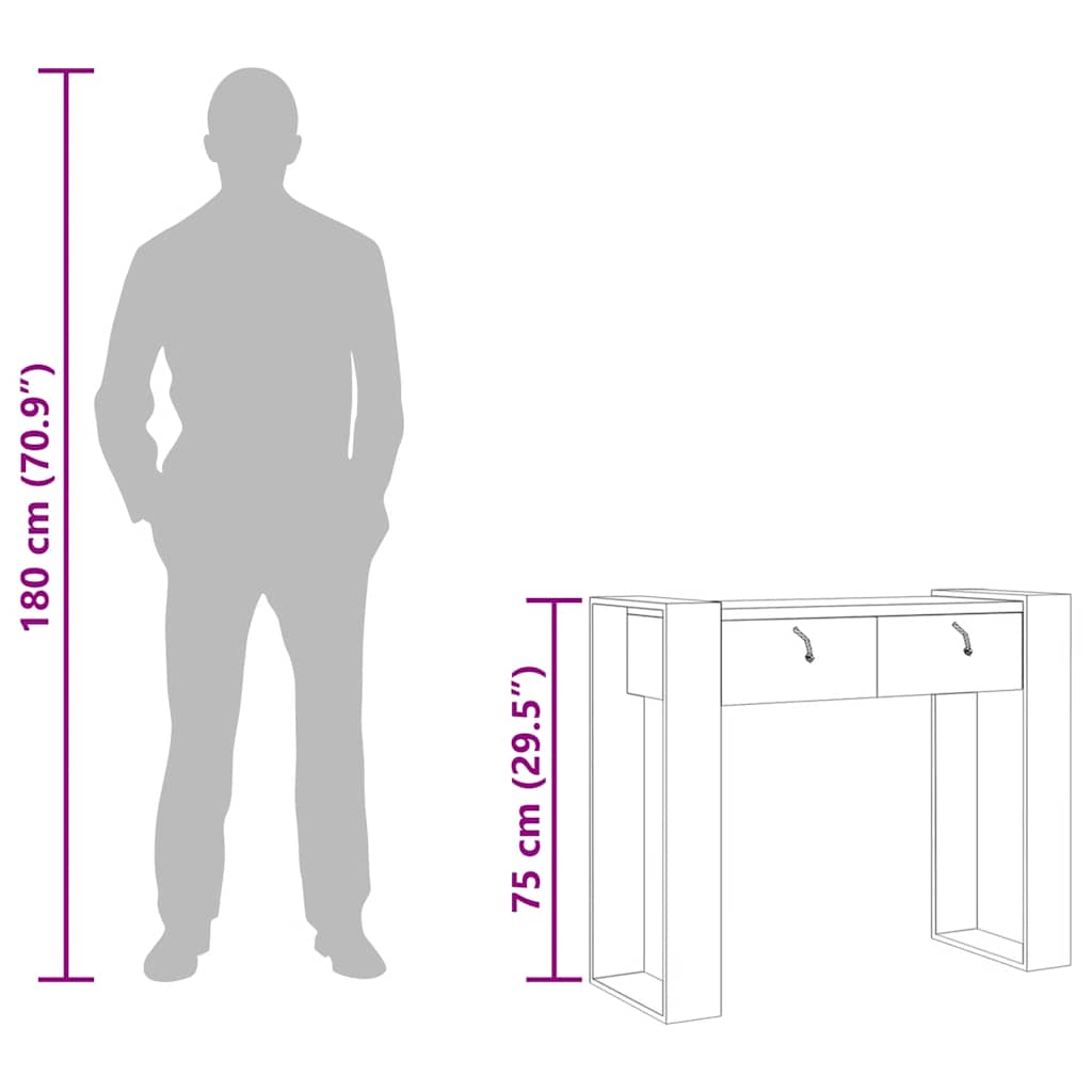 Konzolni stol 90x35x75 cm puno tikovino - number 10.