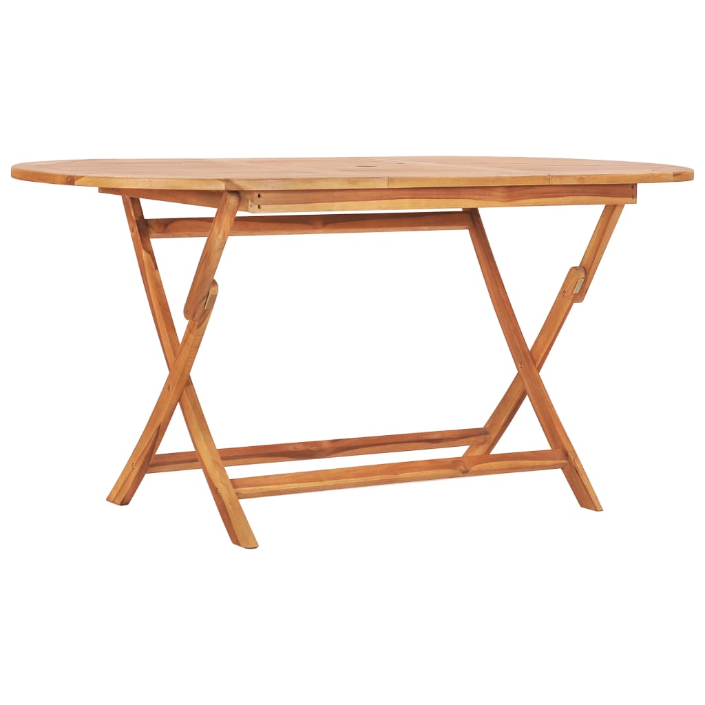 Foldbart havebord 160x80x75 cm massivt teaktræ - number 1.