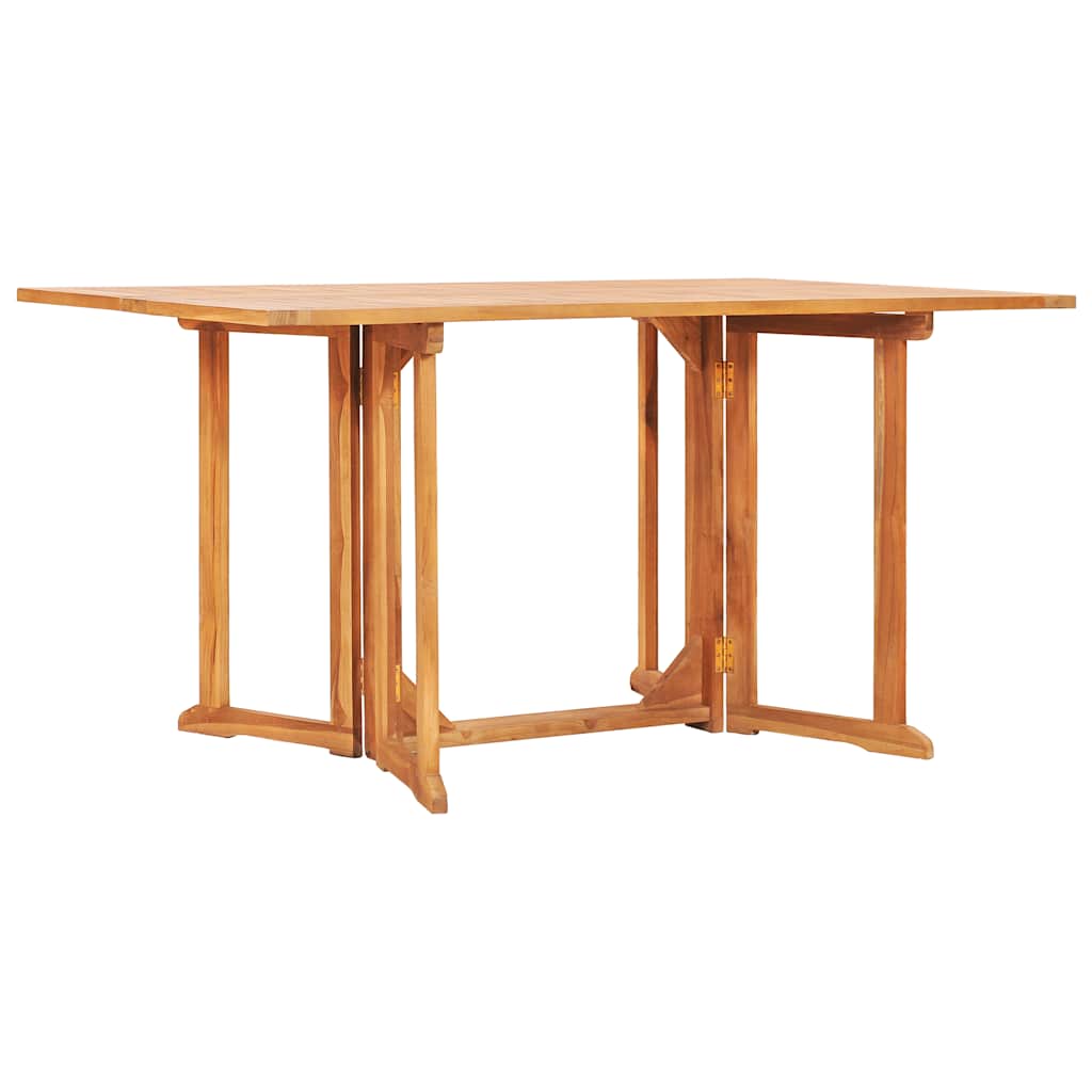 Foldbart havebord 150x90x75 cm massivt teaktræ - number 1.