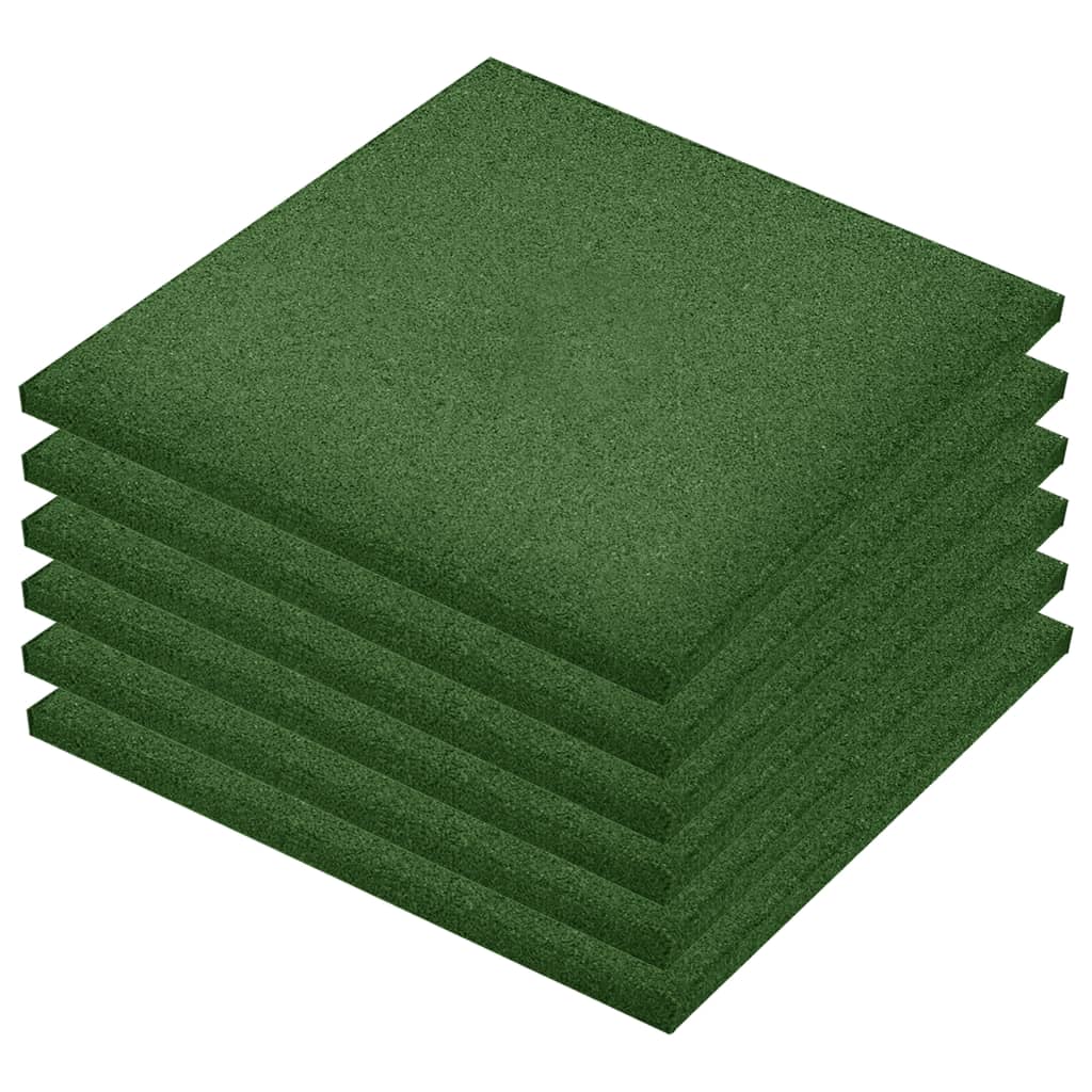 Faldfliser 6 stk. gummi 50 x 50 x 3 cm grøn - number 2.