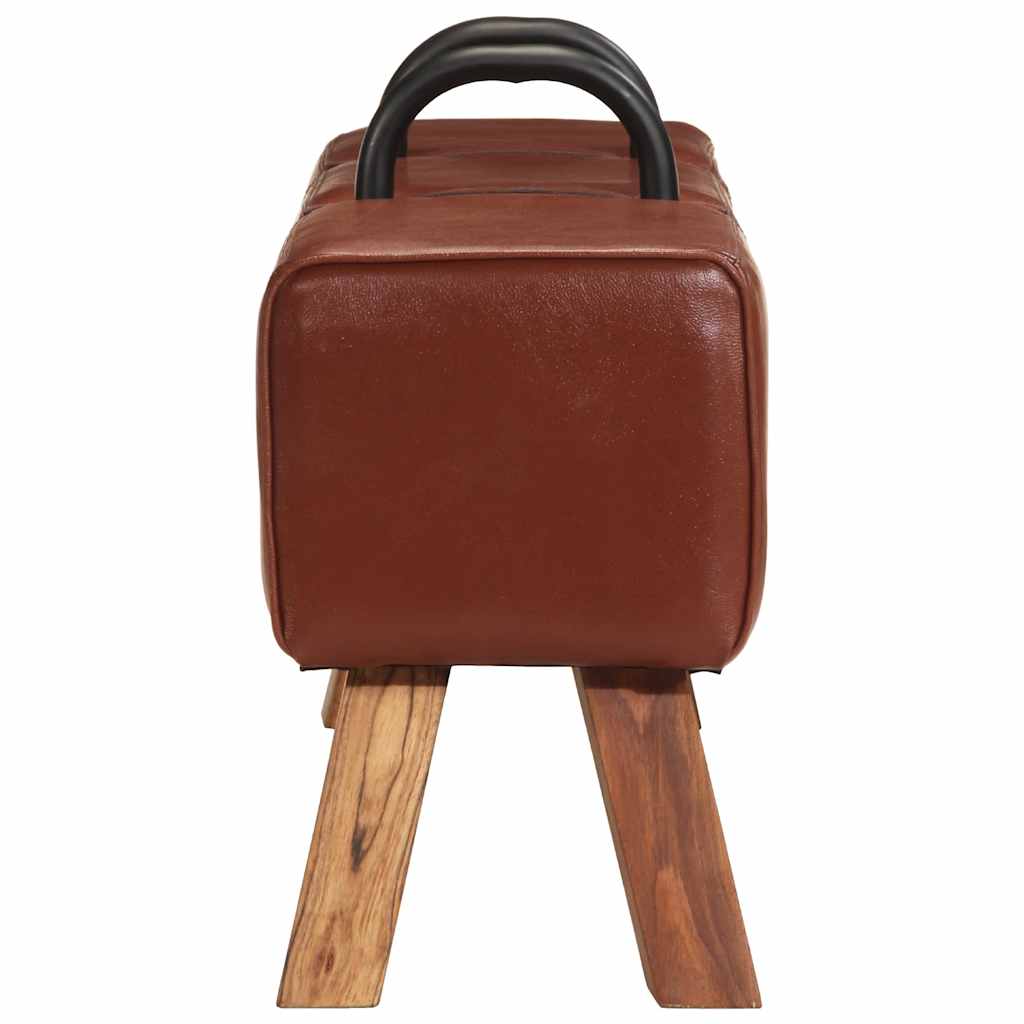 Vintage klupa s ručkama od prave kozje kože - number 3.