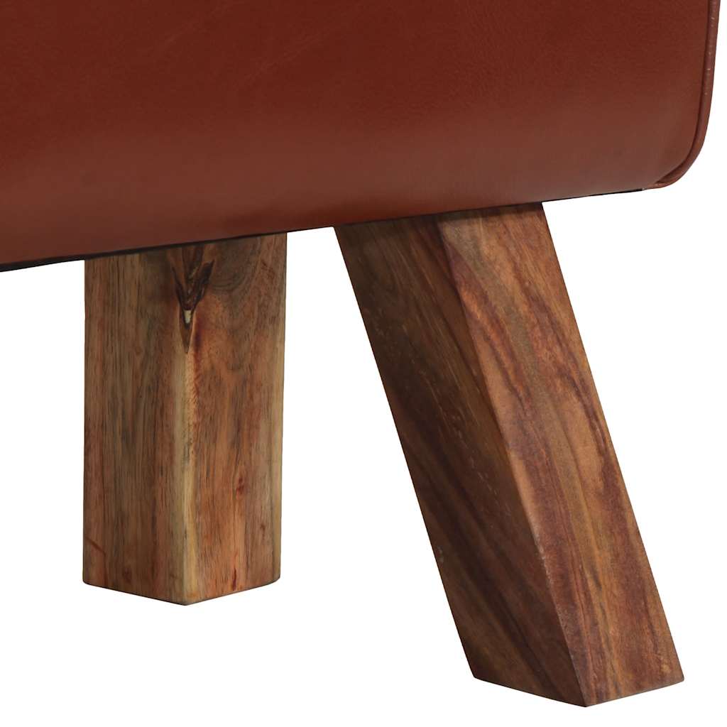 Vintage klupa s ručkama od prave kozje kože - number 6.