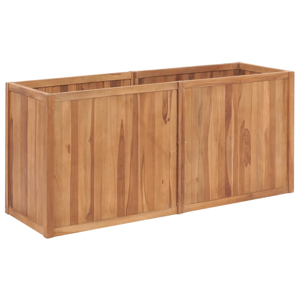 Raised planter 150x50x70 cm solid teak wood - number 1.