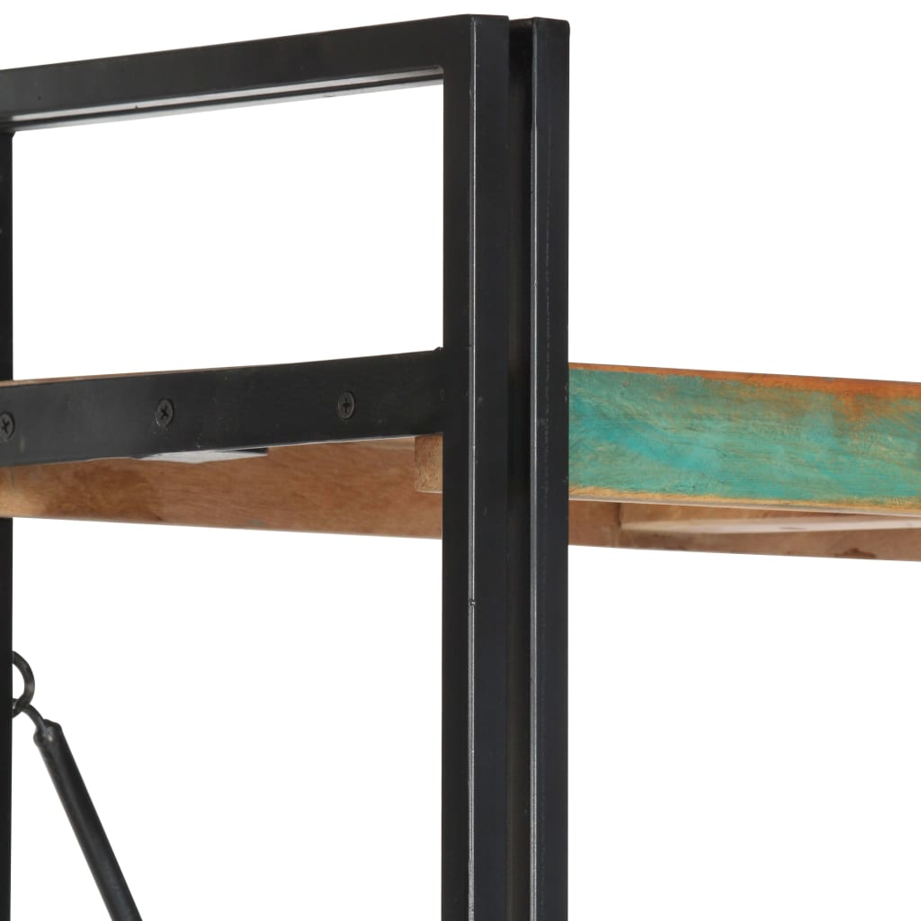 Bokhylle med 5 hyller 90x30x180 cm massivt resirkulert tre - number 4.