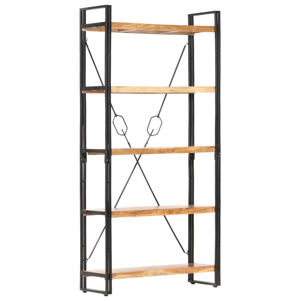 Regał z 5 półkami 90x30x180 cm lite drewno akacjowe - number 1.