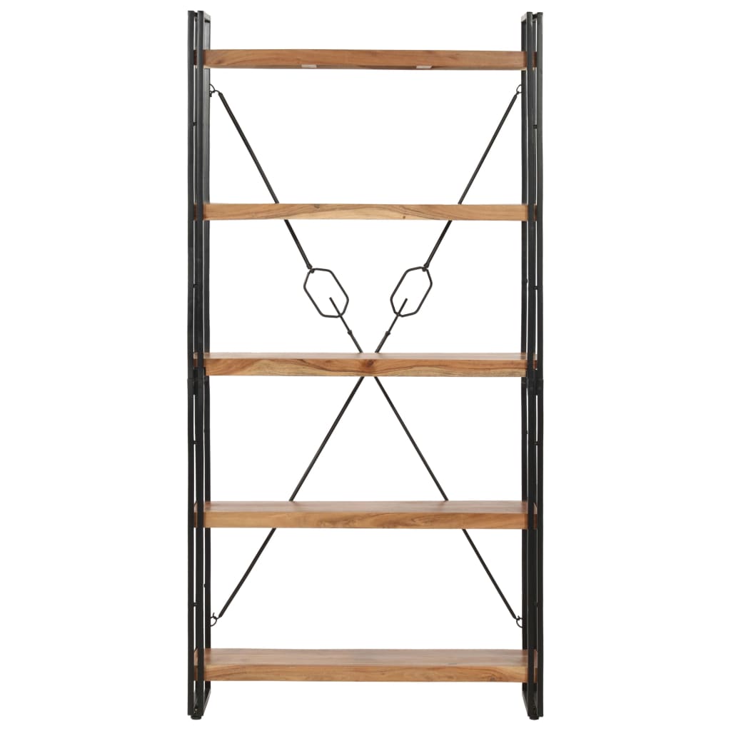 Regał z 5 półkami 90x30x180 cm lite drewno akacjowe - number 2.