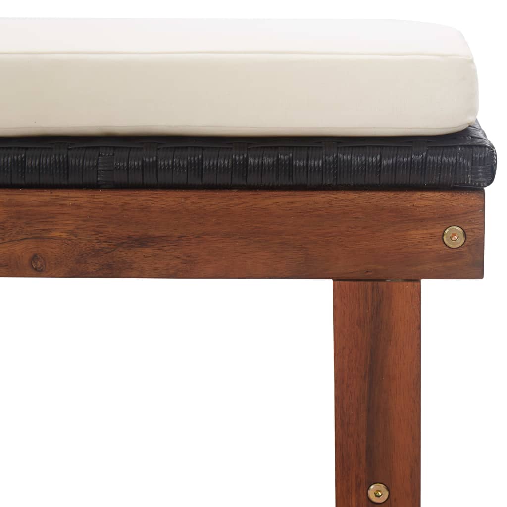 Ležaljka s jastukom od poliratana i masivnog drva akacije crna - number 9.