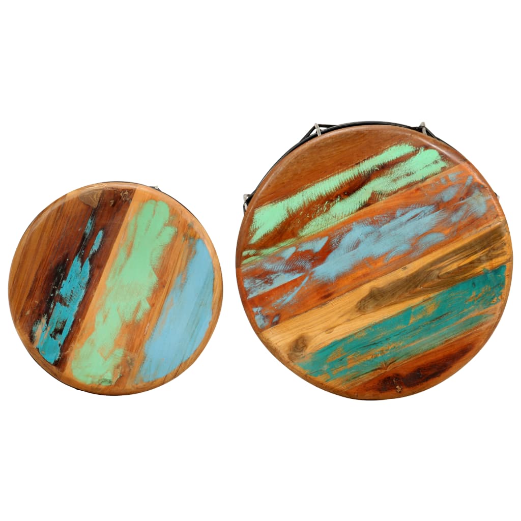 Klub stolići 2 kom. čvrsto reciklirano drvo - number 3.