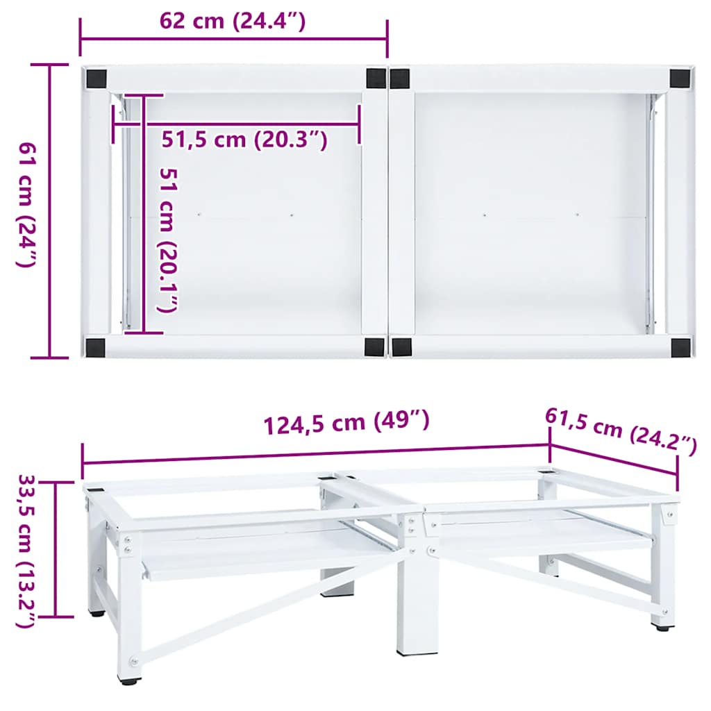 Sokkel til vaskemaskine og tørretumbler med udtrækshylder hvid - number 9.