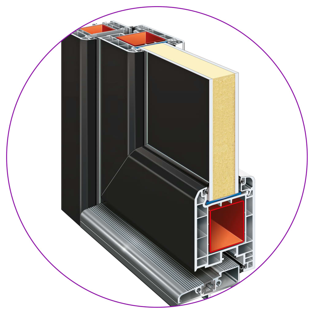Hoveddør 98x208 cm antracitgrå - number 8.