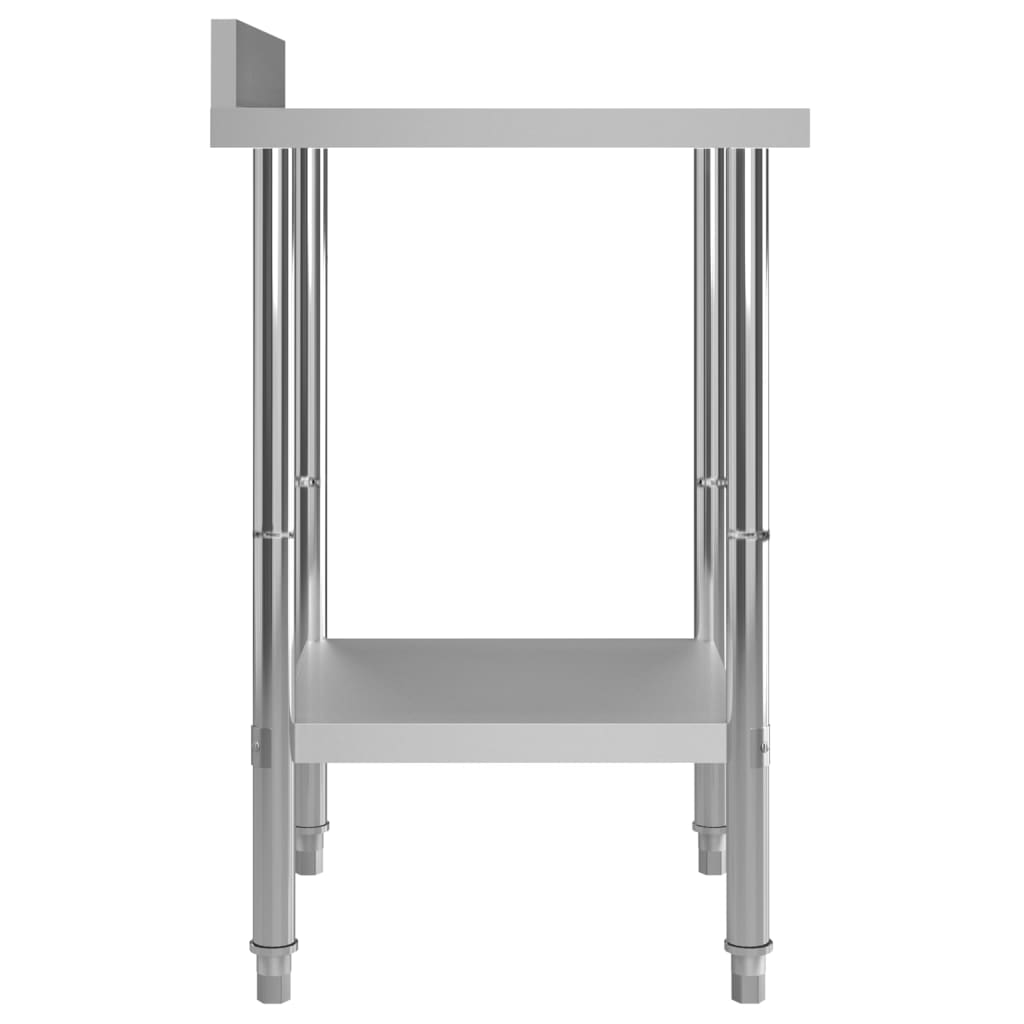 Tavolo da lavoro per cucina con paraschizzi 60x60x93 cm acciaio inox - number 4.