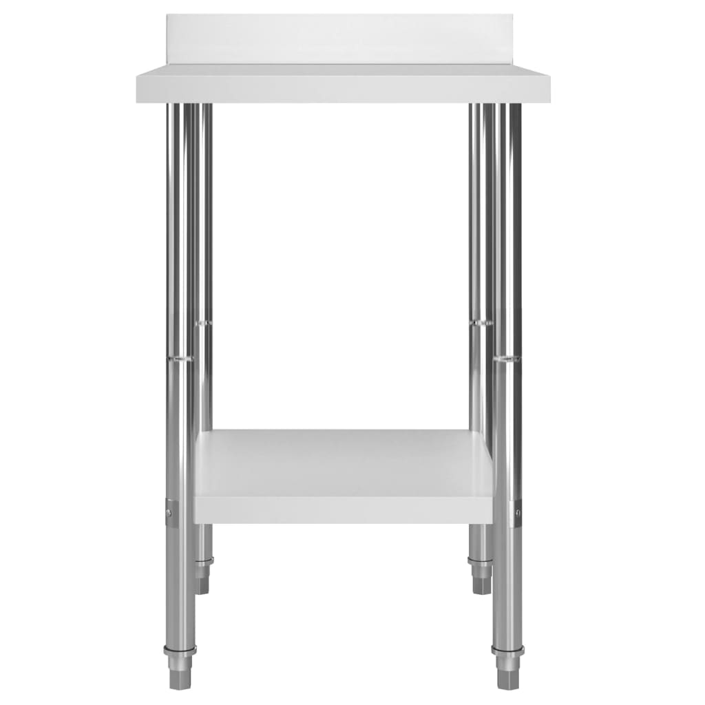 Tavolo da lavoro per cucina con paraschizzi 60x60x93 cm acciaio inox - number 3.
