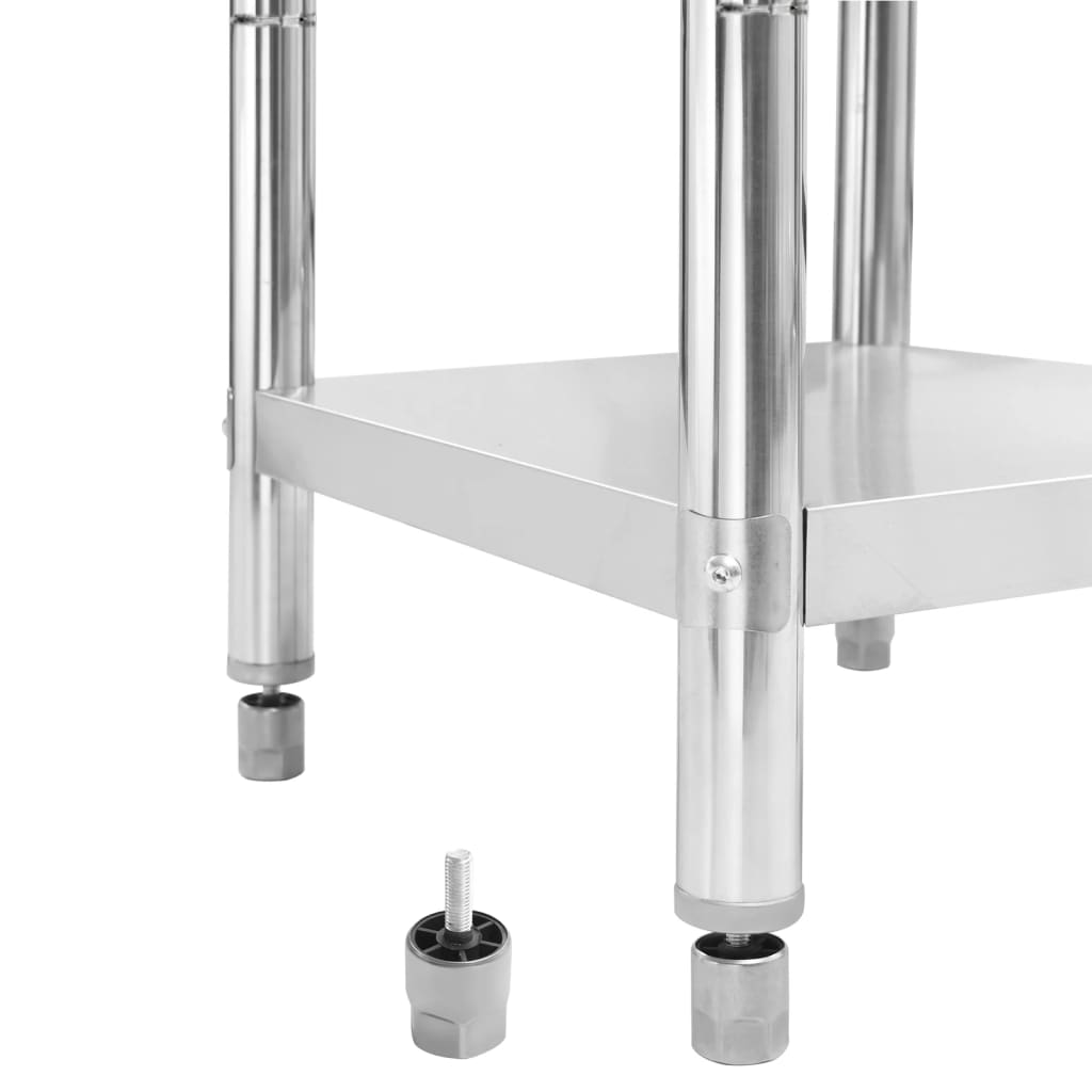 Tavolo da lavoro per cucina con paraschizzi 60x60x93 cm acciaio inox - number 6.