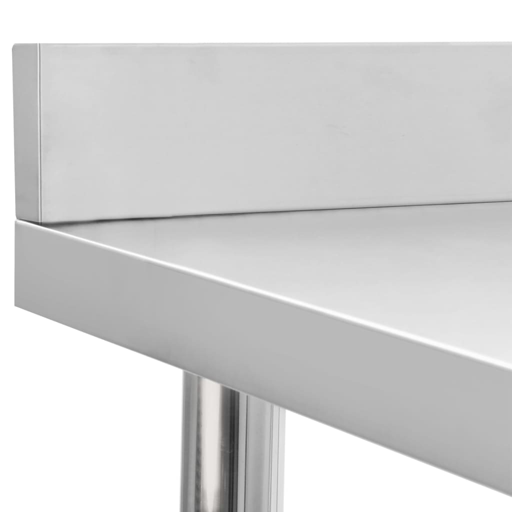 Tavolo da lavoro per cucina con paraschizzi 60x60x93 cm acciaio inox - number 5.