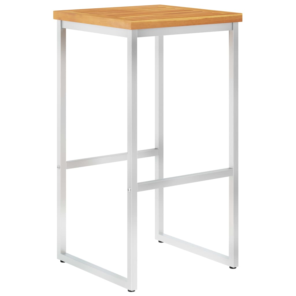 Barske stolice 4 kom. puno bagremovo drvo i nehrđajući čelik - number 2.