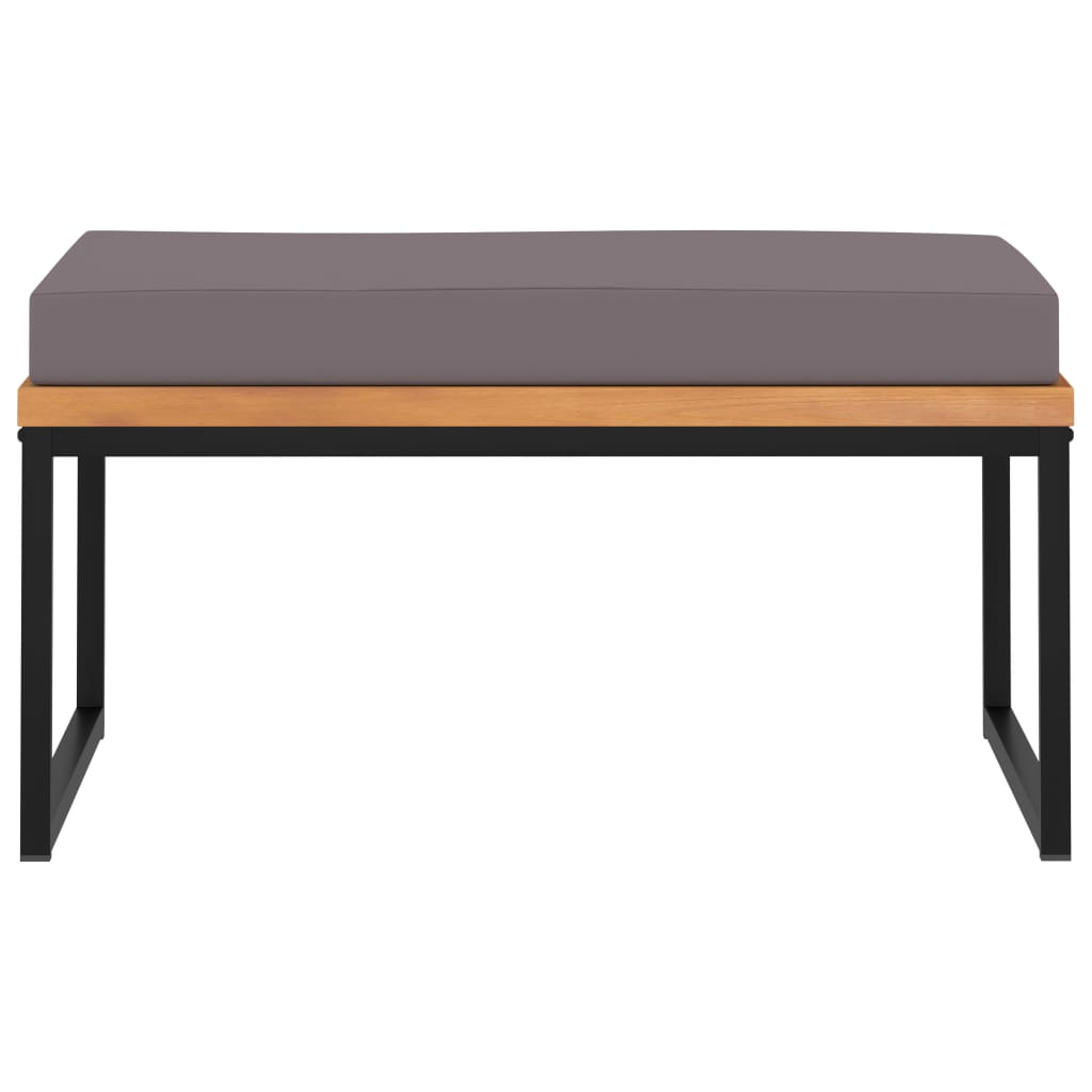 Fotskammel med pute 66x66x36 cm heltre akasietre mørkegrå - number 2.