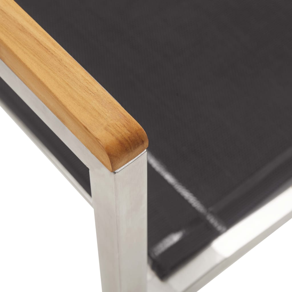 Havestole 4 stk. textilene og rustfrit stål grå - number 7.