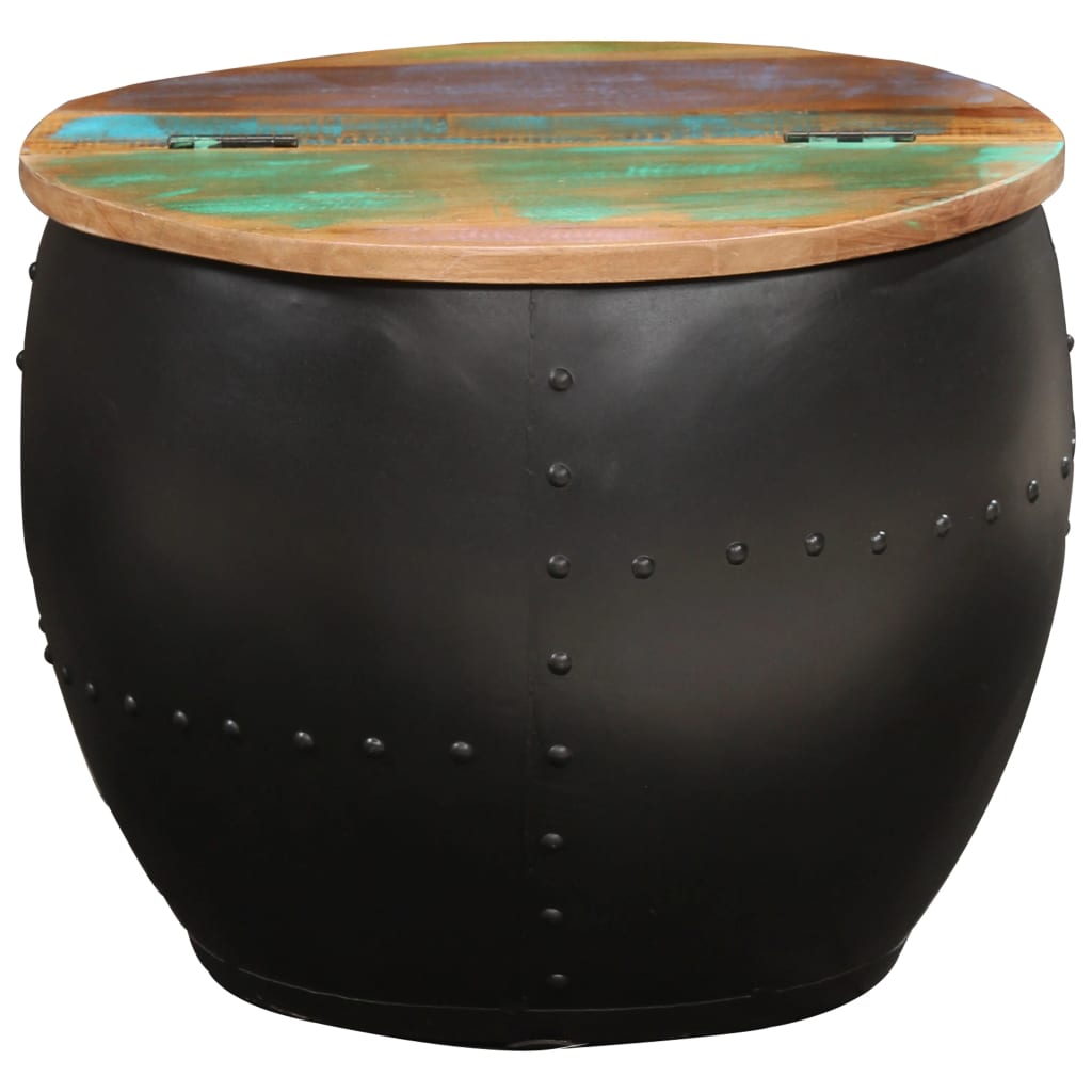 Sofabord 53x43 cm massivt genbrugstræ - number 2.