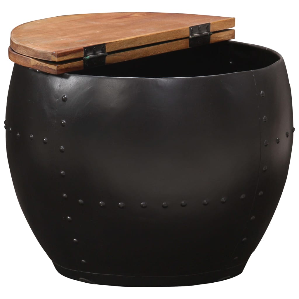 Sofabord 53x43 cm massivt genbrugstræ - number 3.