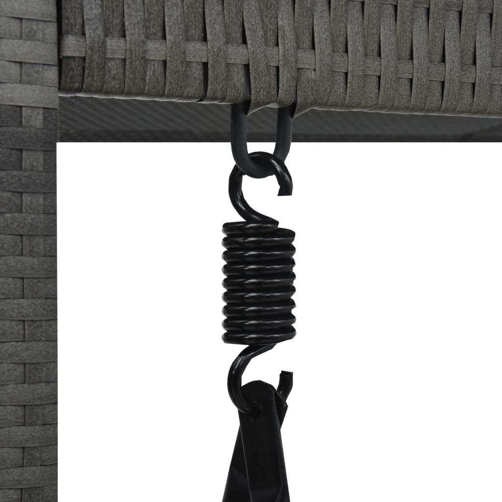 3-personers gyngebænk til haven med baldakin polyrattan grå - number 6.