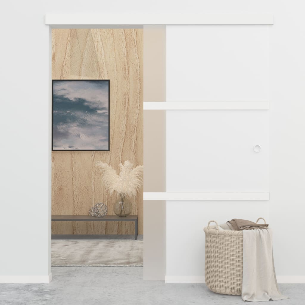Skydedør med stop sikkerhedsglas og aluminium 90x205 cm - number 3.