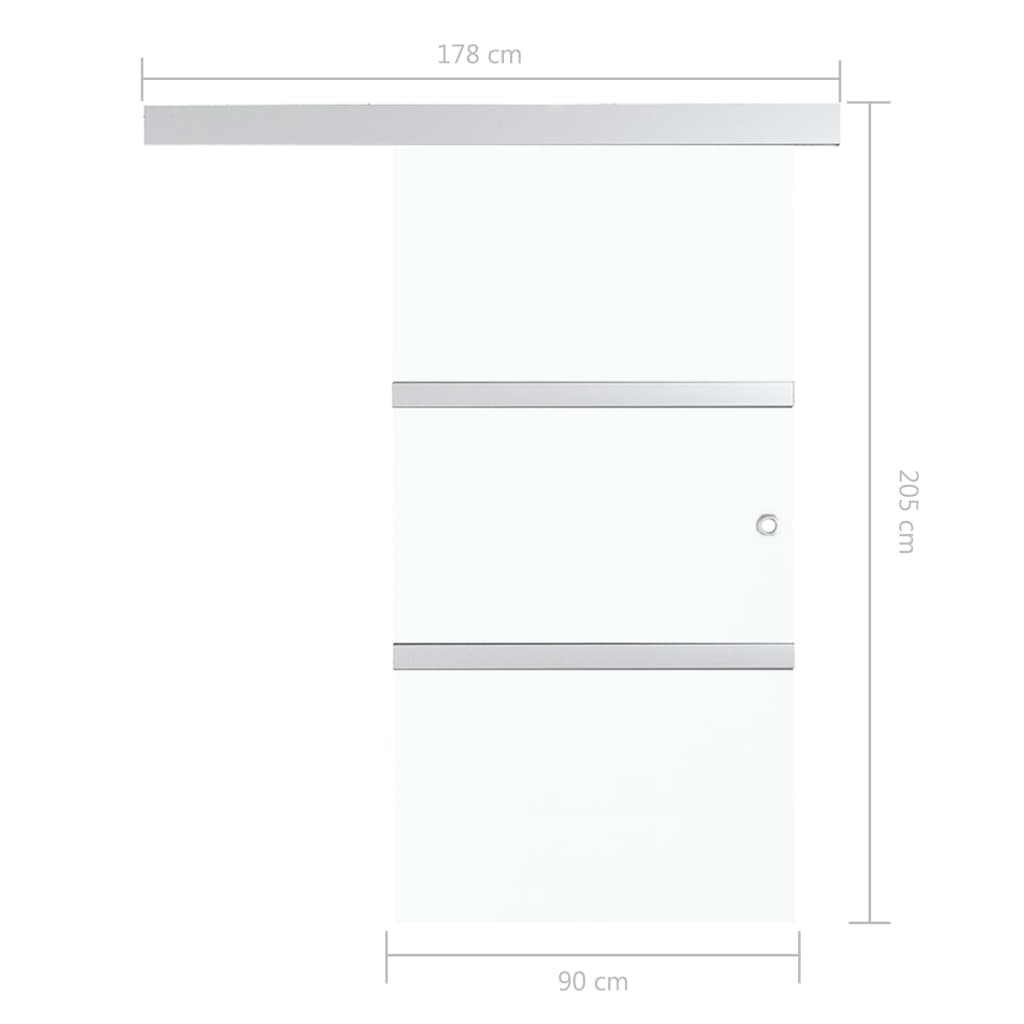 Skydedør med stop sikkerhedsglas og aluminium 90x205 cm - number 8.