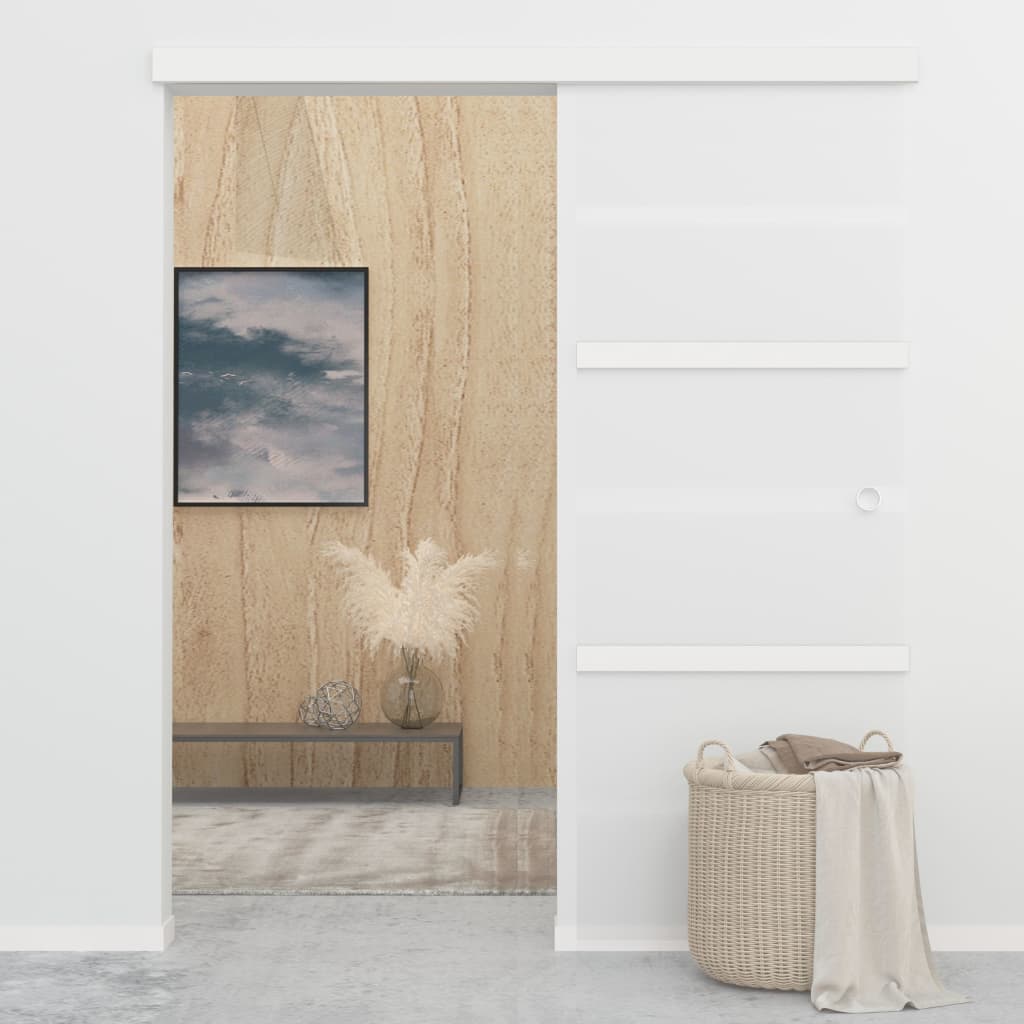 Skydedør med bløde stop hærdet glas og aluminium - 76 x 205 cm, 1, med blødt stop - number 3.