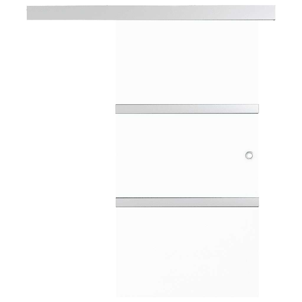 Skydedør hærdet glas og aluminium sølvfarvet - 90 x 212 cm, 1, uden blødt stop - number 4.