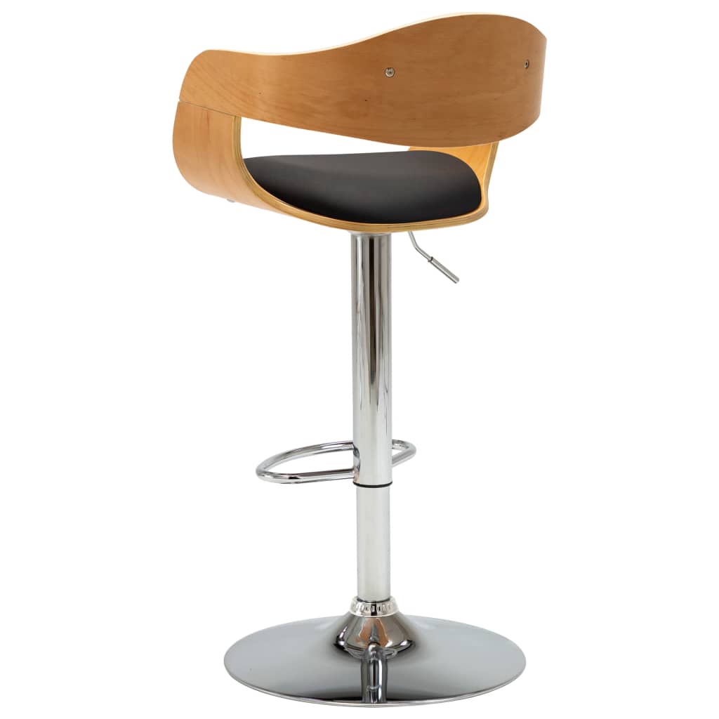 Barske stolice kom. savijeno drvo i umjetna koža crna - crna i svijetlosmeđa, 2 - number 6.