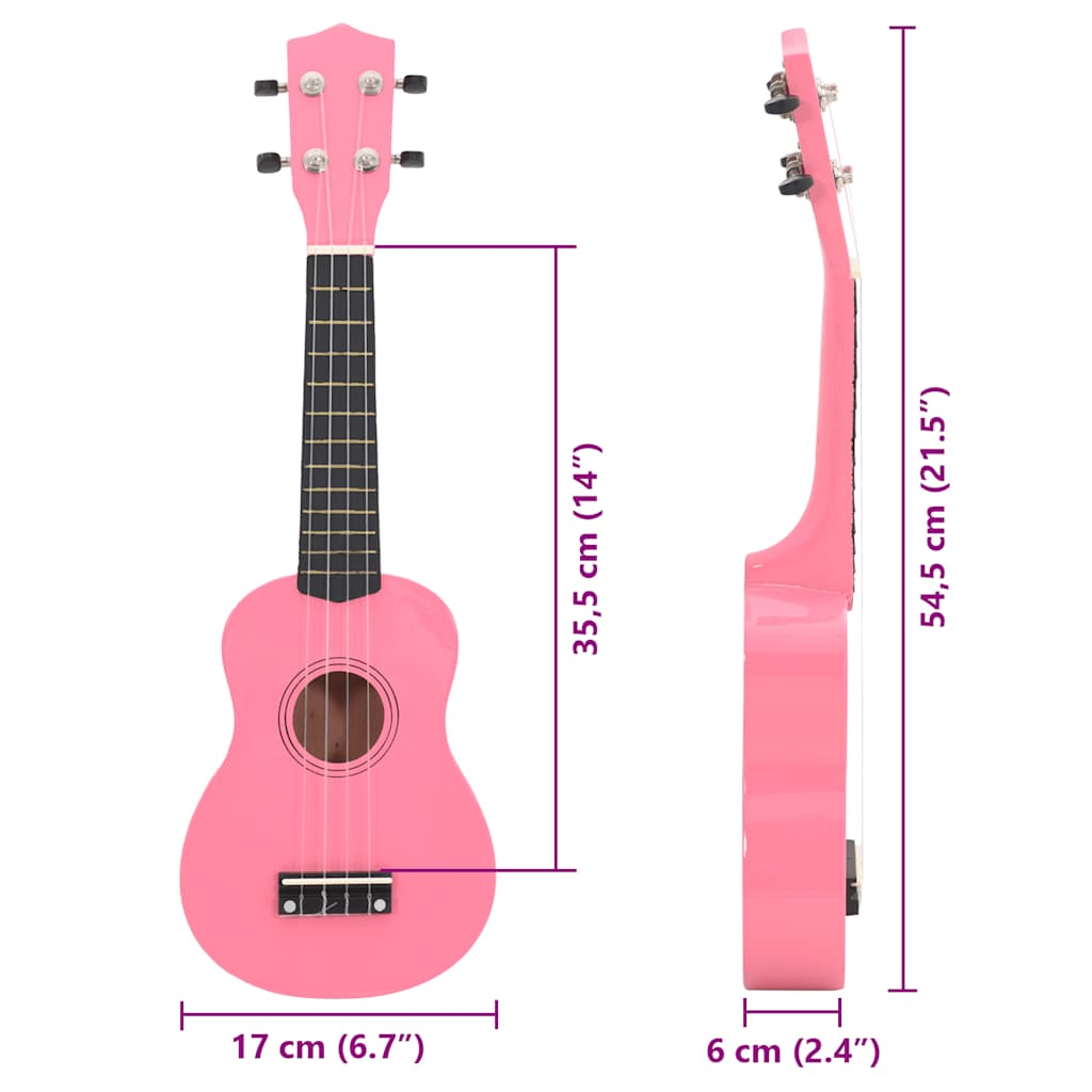 Ukulele set s torbom za djecu roza, 21" - number 9.