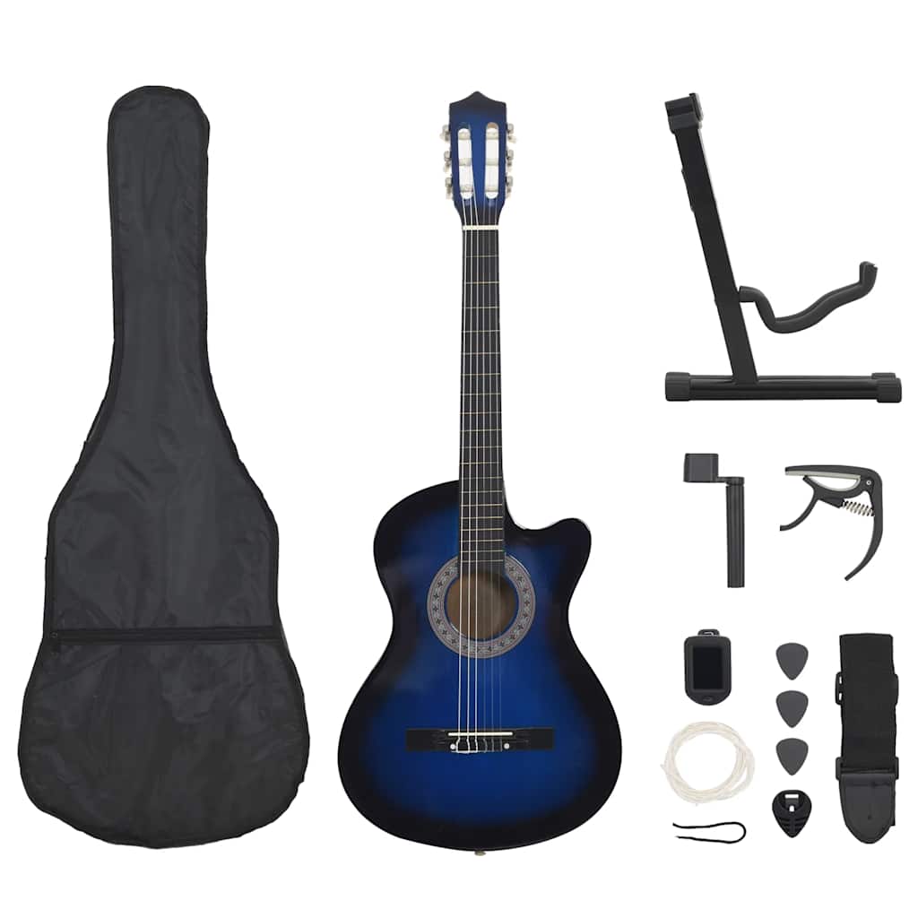 Klasični western gitarski set od 12 komada sa 6 žica - plavi, 38" - number 1.