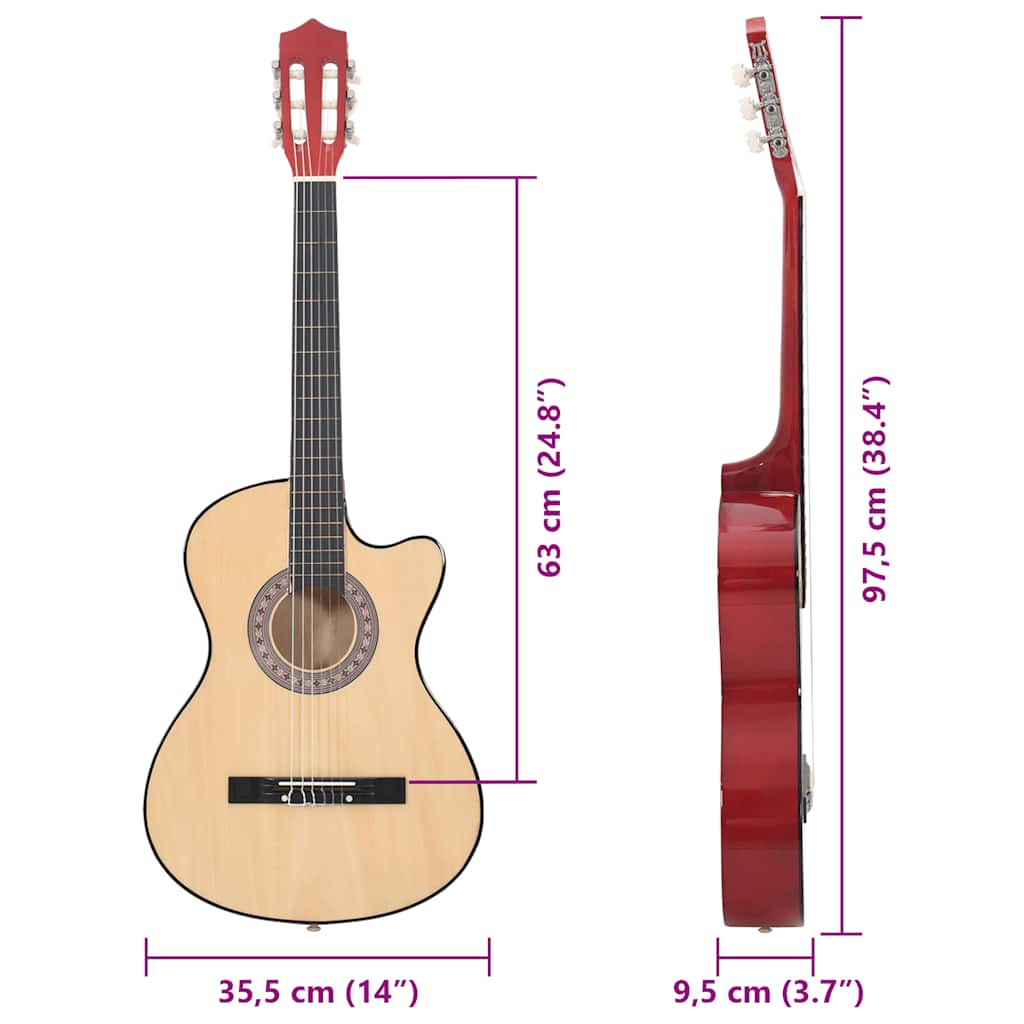 Western set akustične gitare 12 komada sa 6 žica 38" - number 12.