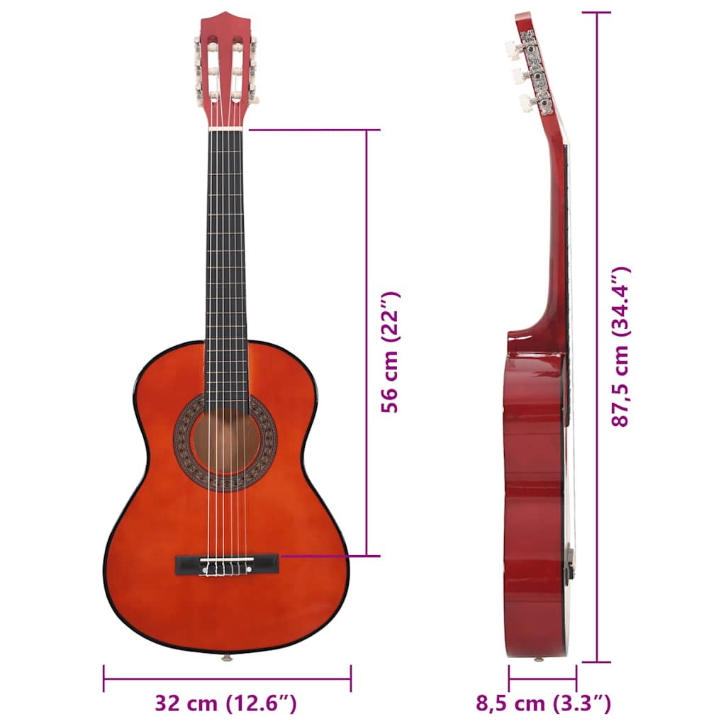 Klasična gitara za početnike od 8 dijelova - tamno smeđa, 1/2 34" - number 11.