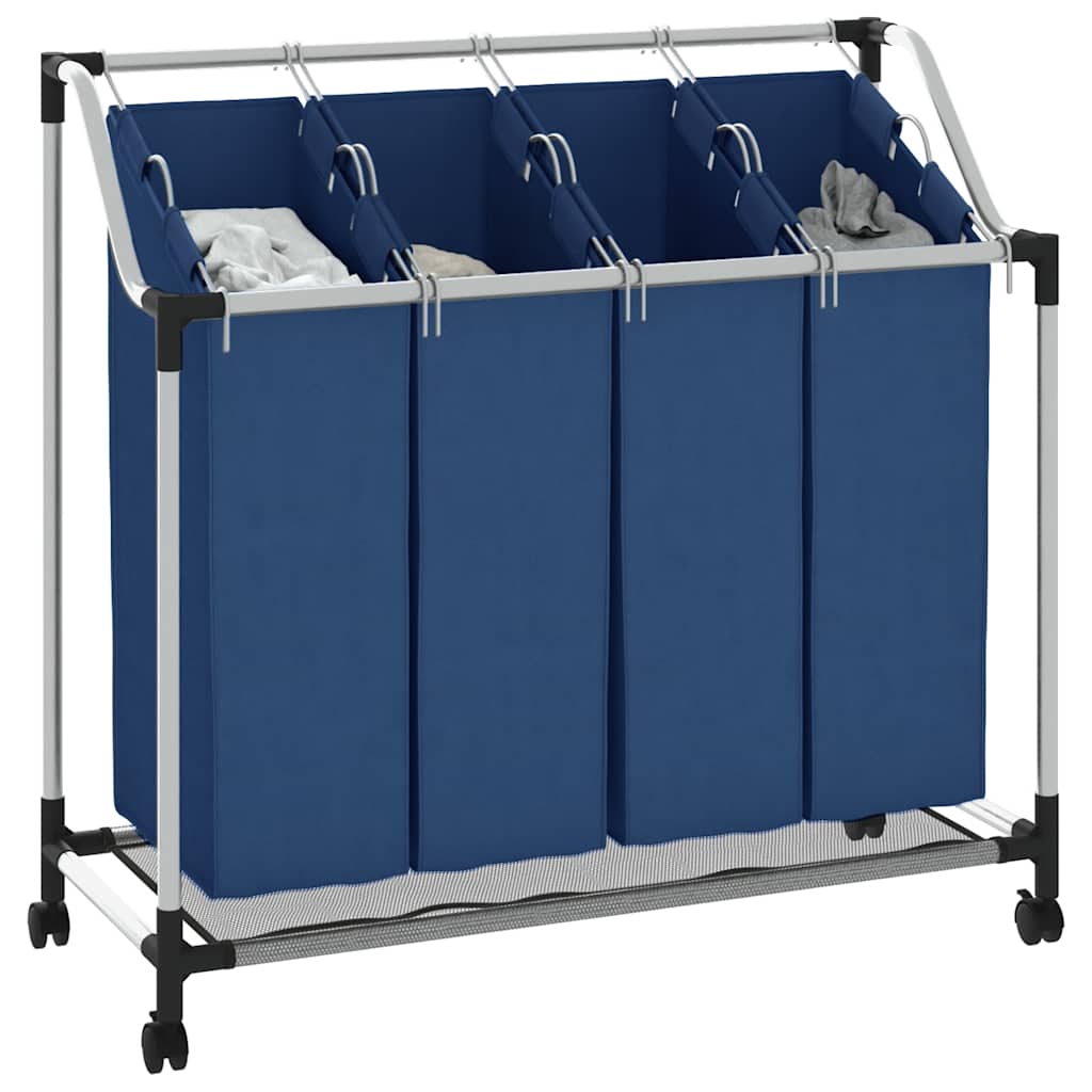Laundry basket with 4 bags steel blue - number 3.