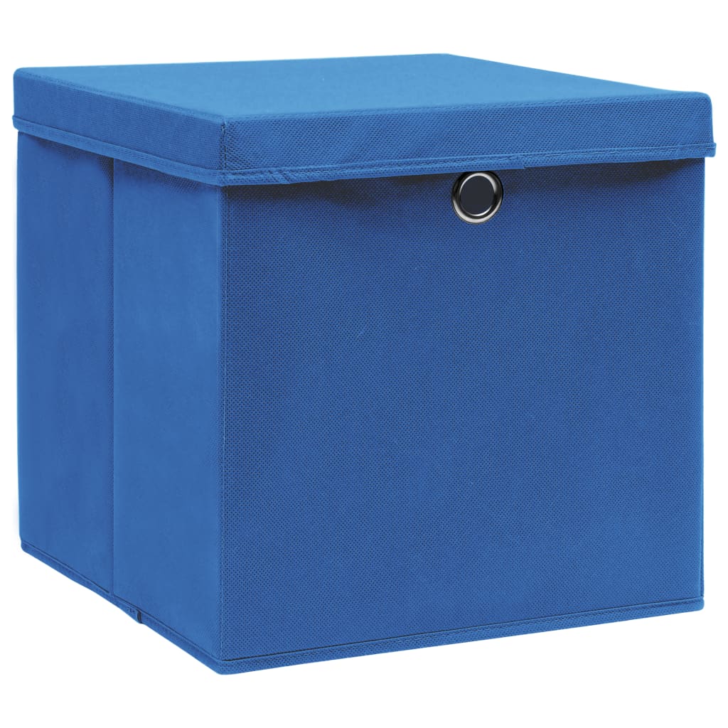 Storage boxes with lid pcs. 32x32x32 fabric blue - blue with lid, 4, 1 - number 2.