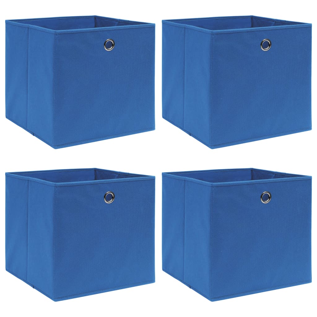 Storage boxes pc. 32x32x32 fabric blue - yellow without lid, 4, 1 - number 1.