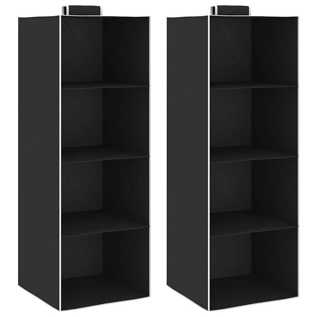 Hanging storage unit with 4 fabric shelves - black, 30 x 30 x 84 cm, 2, 1 - number 1.