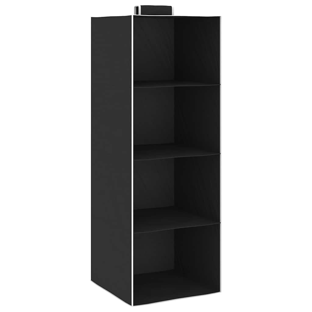 Hanging storage unit with 4 fabric shelves - black, 30 x 30 x 84 cm, 2, 1 - number 2.