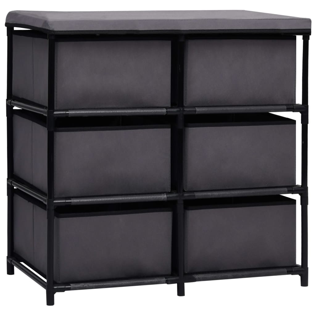 Opbevaringsreol med 6 skuffer 55x29x55 cm stål grå - number 5.