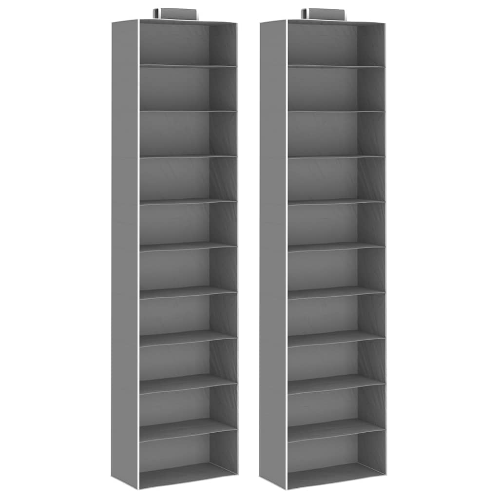 Hanging storage pcs. with 10 shelves fabric - grey, 30 x 15 x 120 cm, 2, 1 - number 1.
