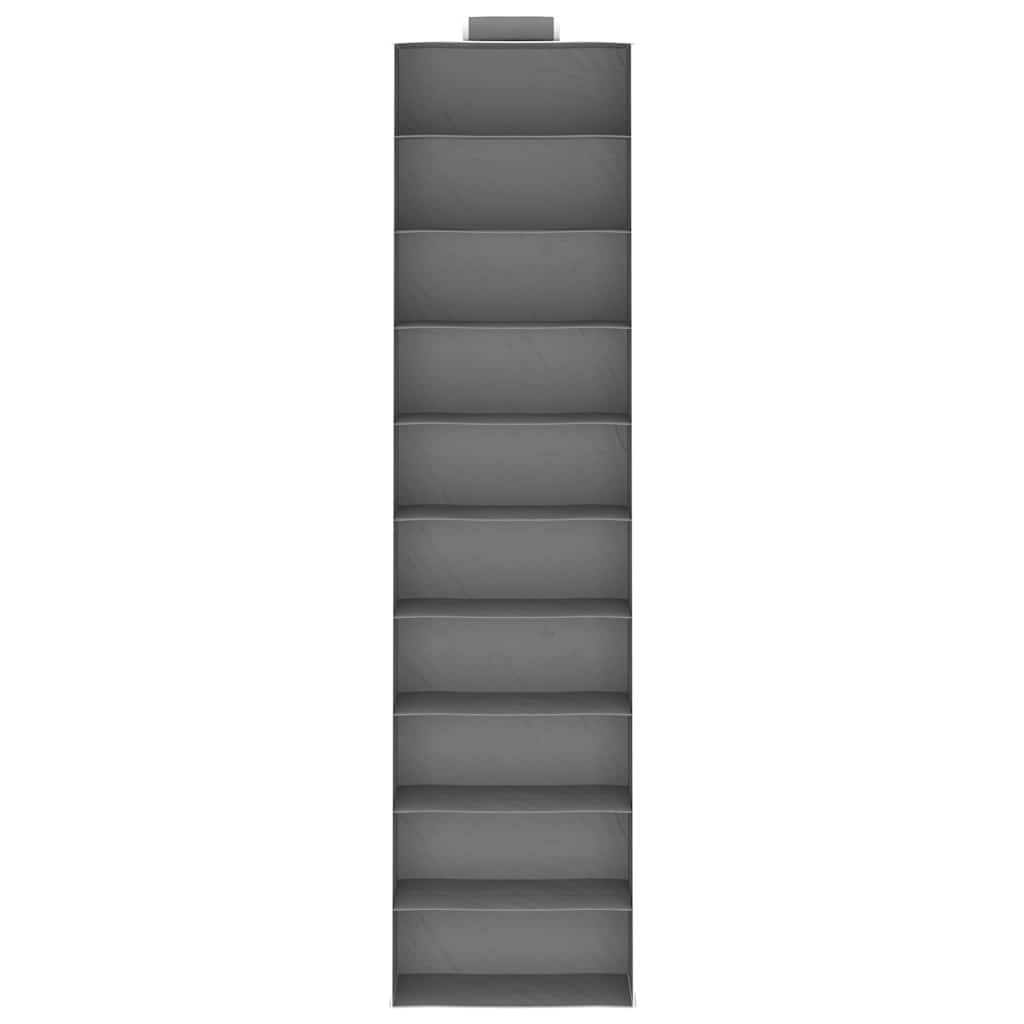 Viseće spremište kom. s 10 polica tkanina - siva, 30 x 15 x 120 cm, 2, 1 - number 4.