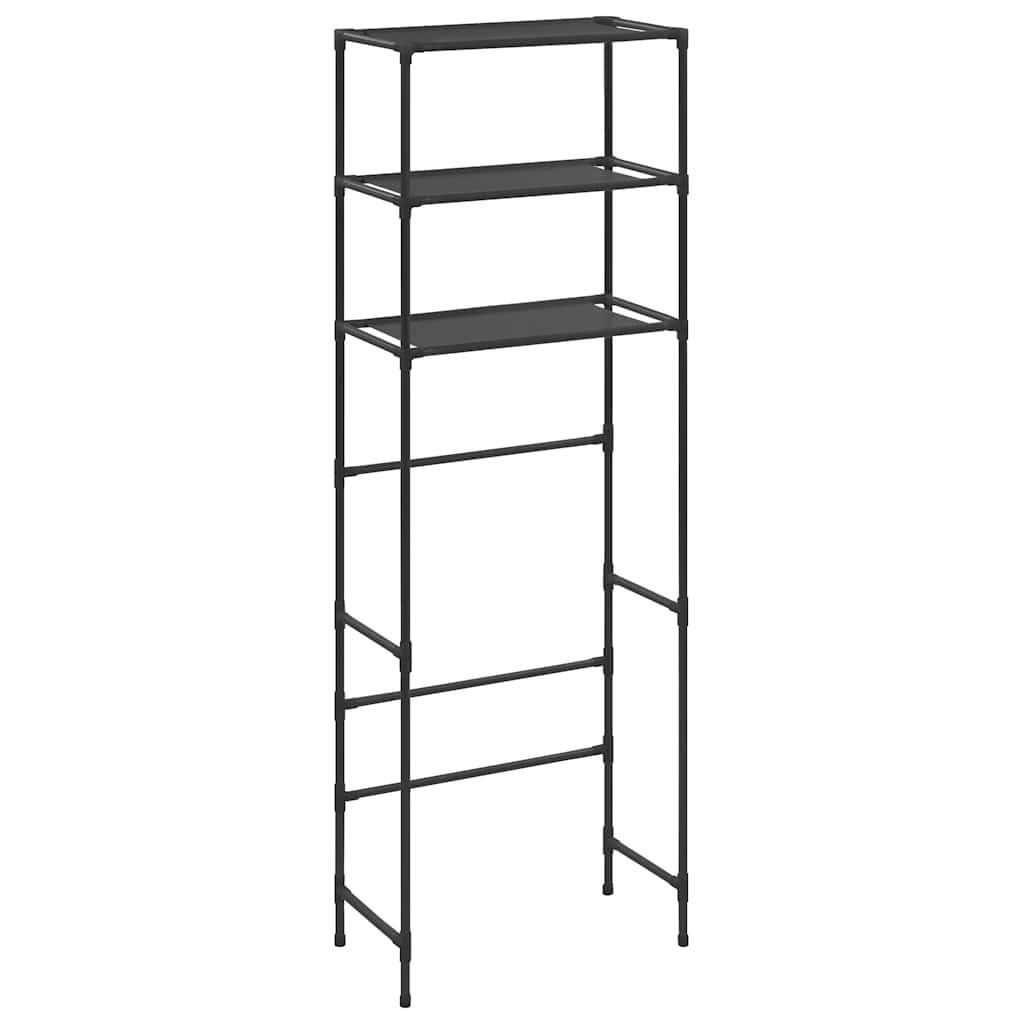 Storage rack with 3 shelves 53x28x169 cm black - number 2.