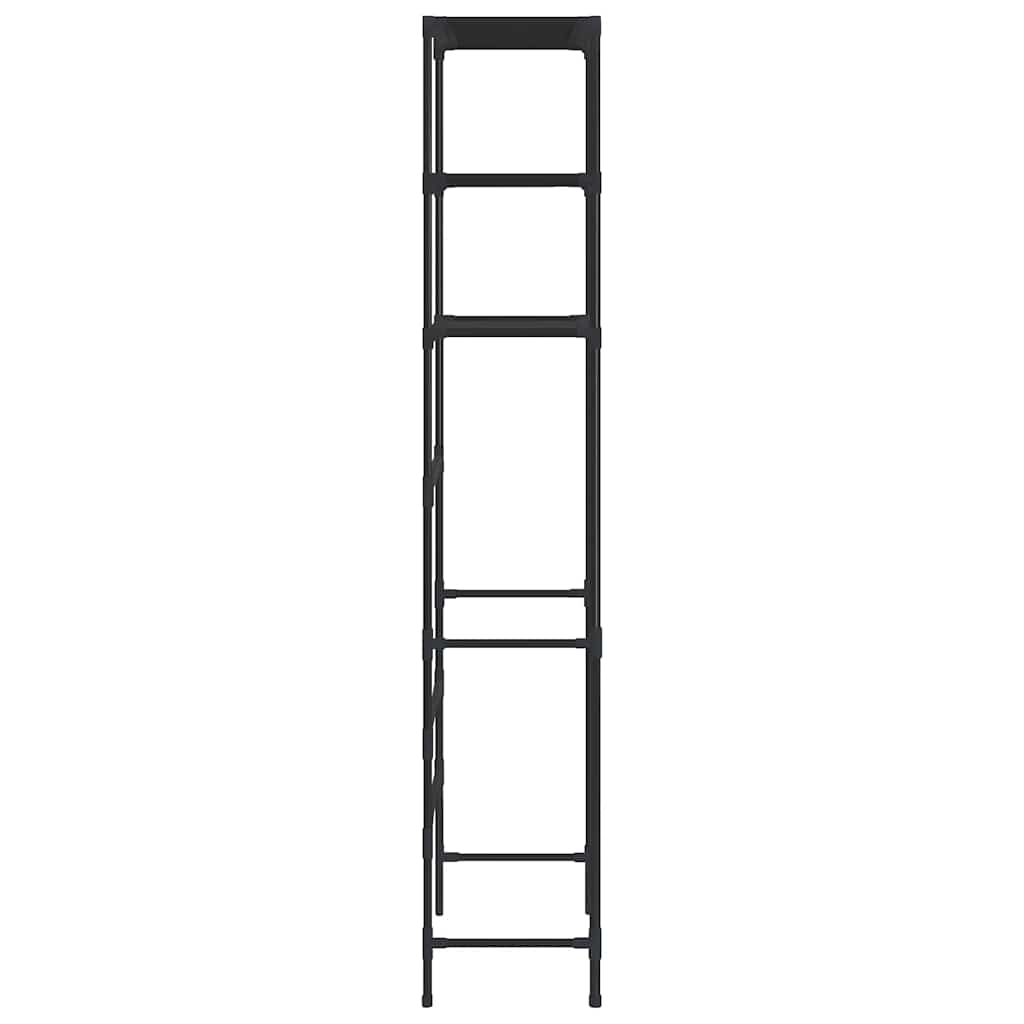 Storage rack with 3 shelves 53x28x169 cm black - number 4.